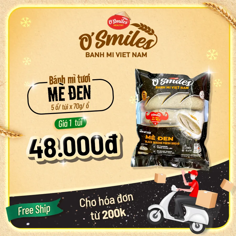Bánh Mì Mè Đen O'Smiles 350g