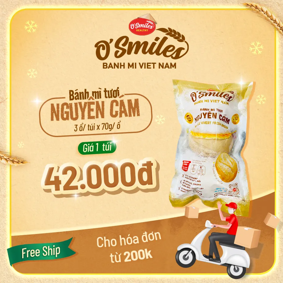 Bánh Mì Nguyên Cám O'Smiles 210G