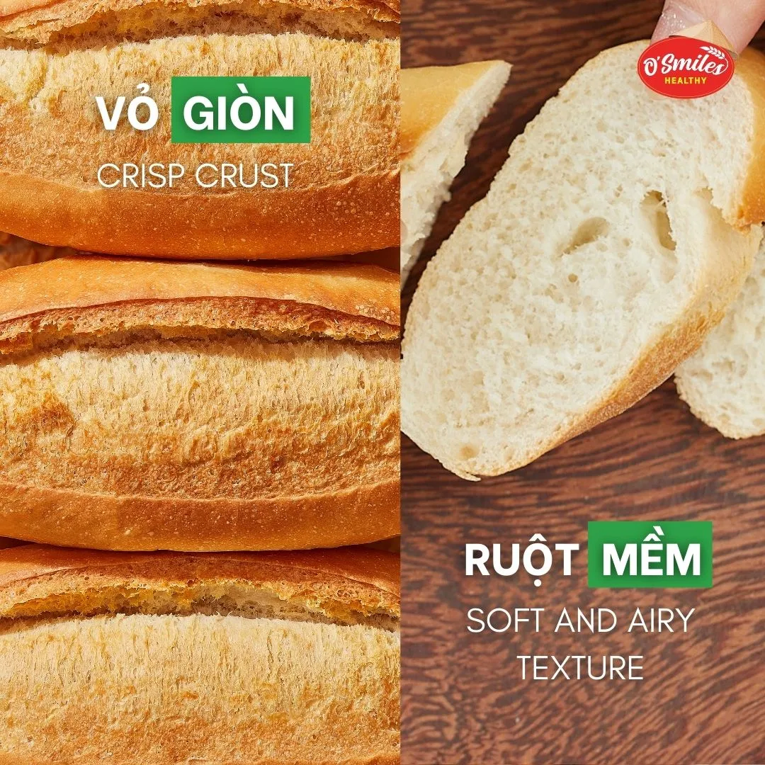 bánh mì truyền thống đông lạnh O’smiles vỏ giòn ruột mềm