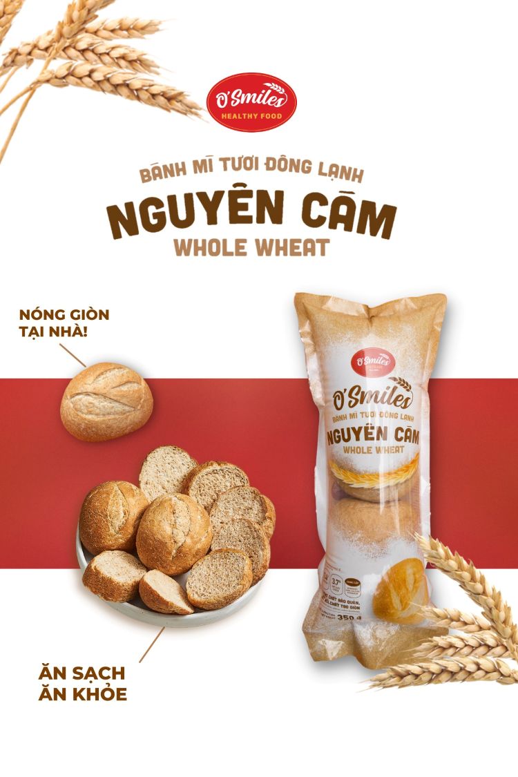 bánh mì nguyên cám o'smiles