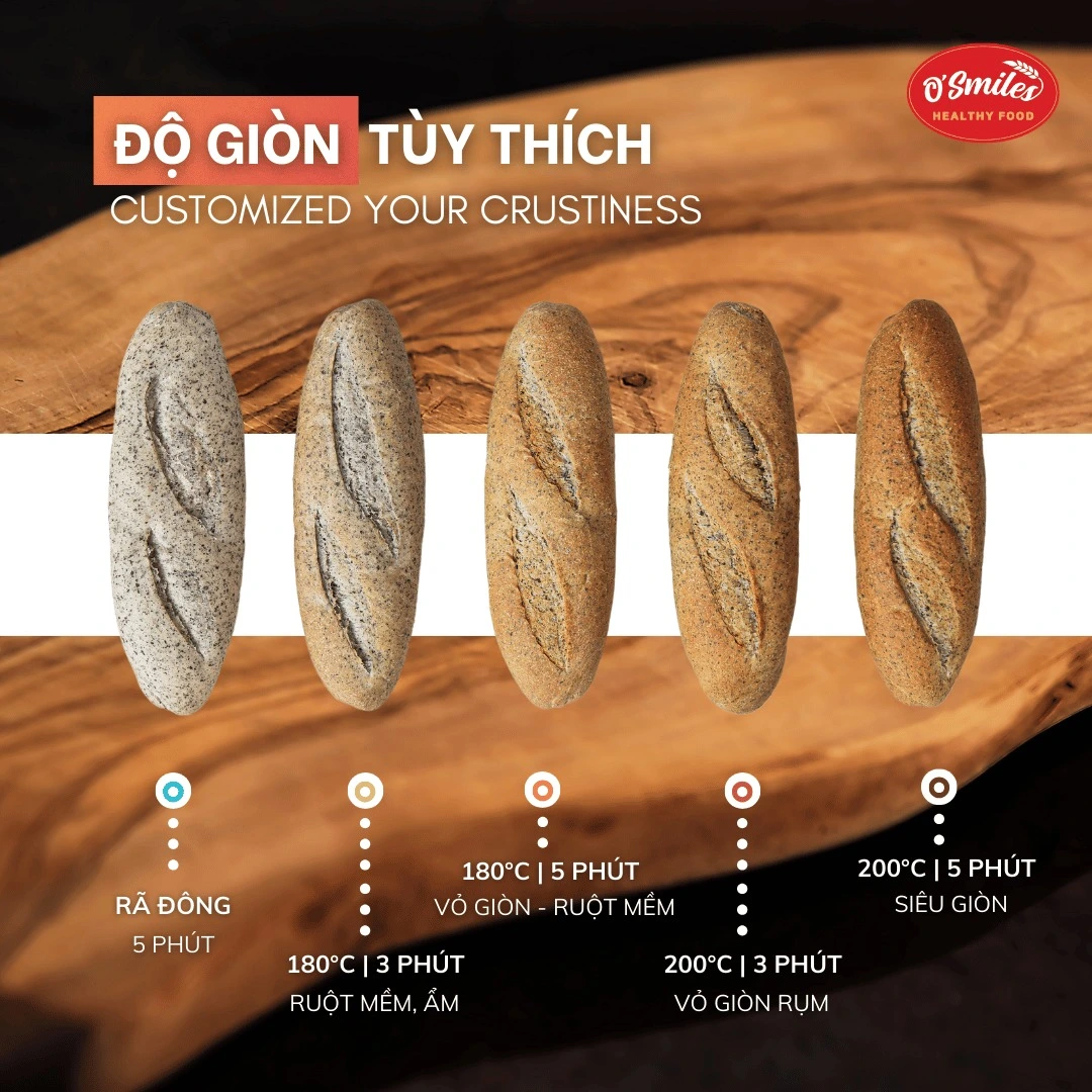 bánh mì mè đen đông lạnh o’smiles cacs độ giòn