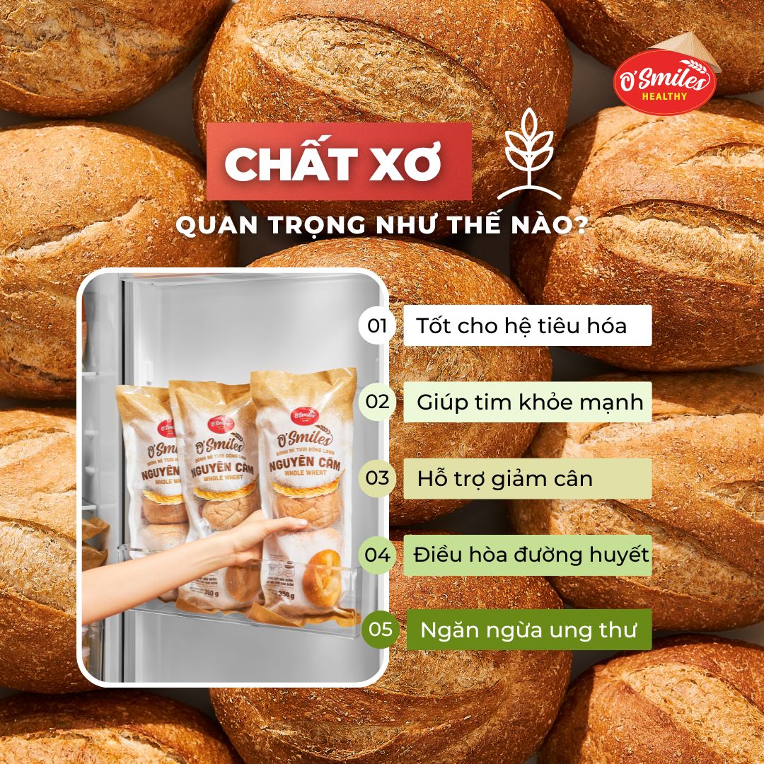 bánh mì nguyên cám osmiles ăn lành mạnh