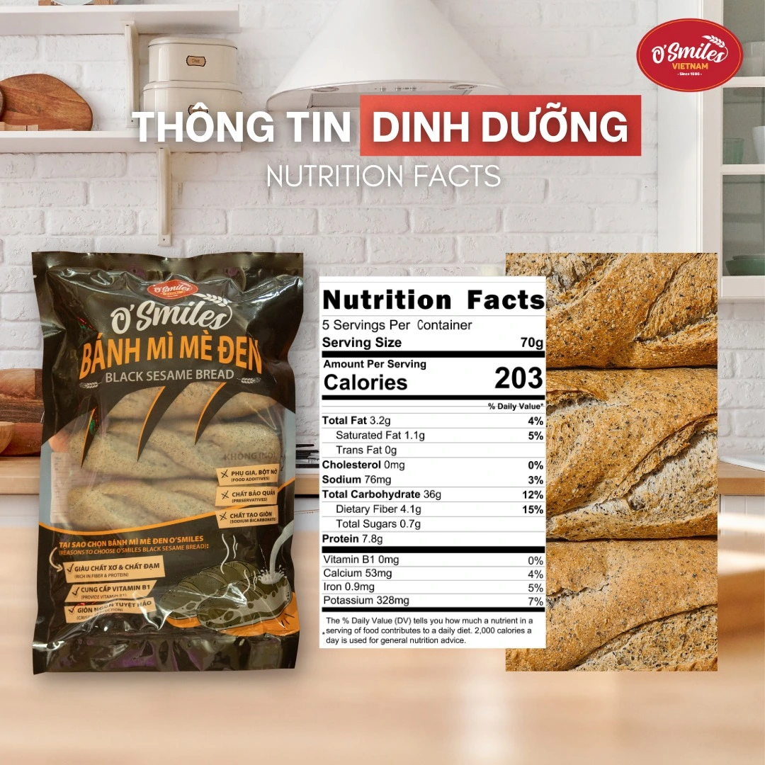 dinh dưỡng trong bánh mì mè đen
