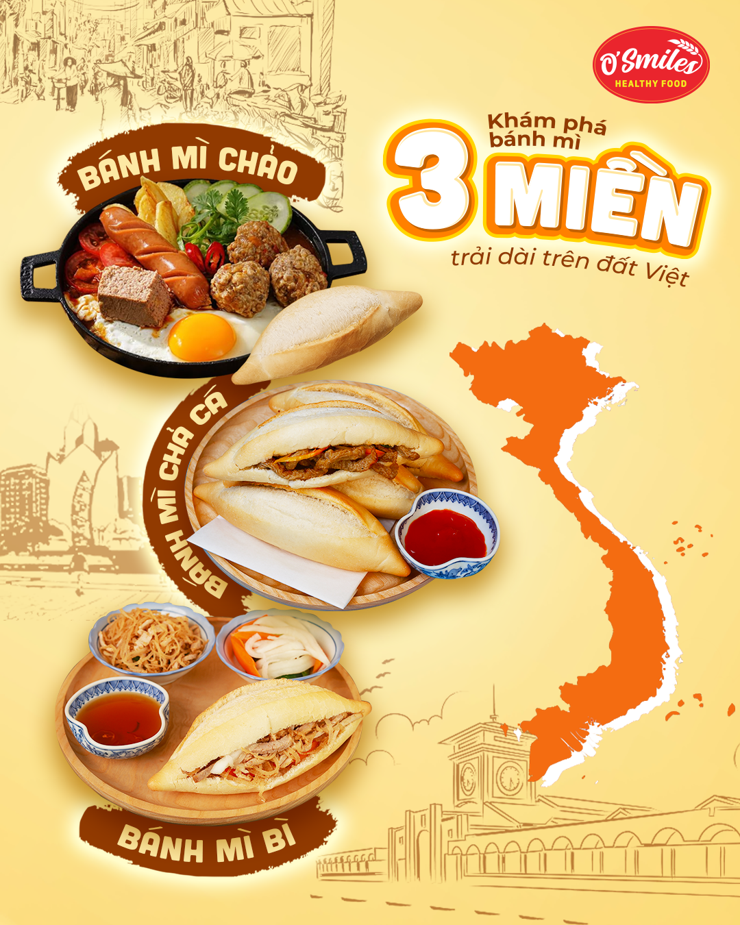 bánh mì nướng ăn ngon 3 miền