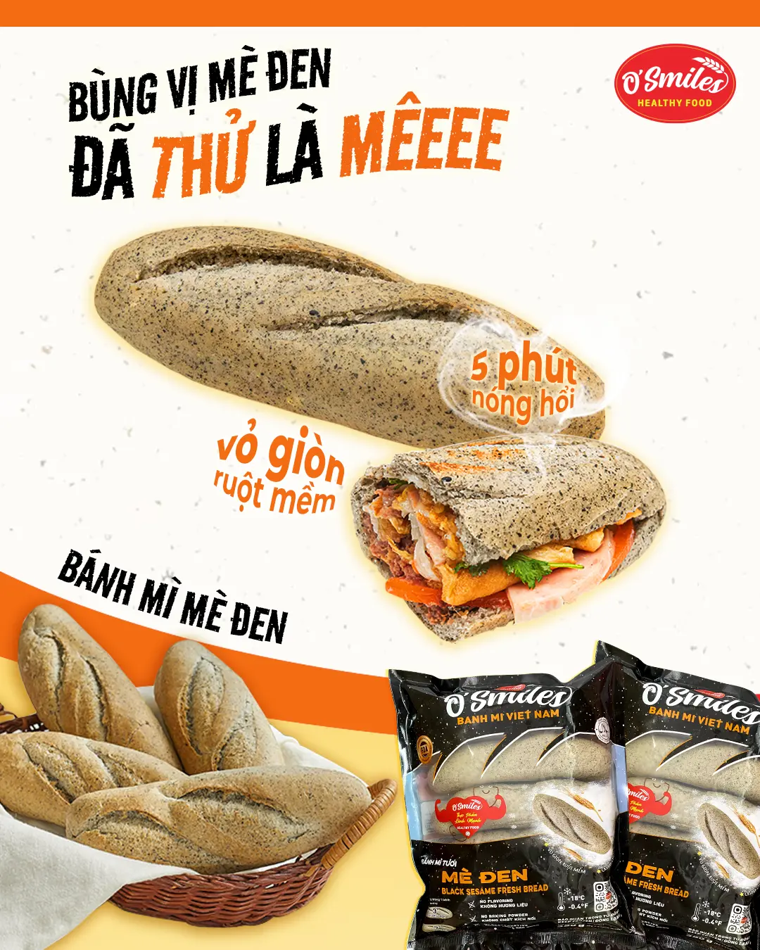 bánh mì mè đen o'smiles