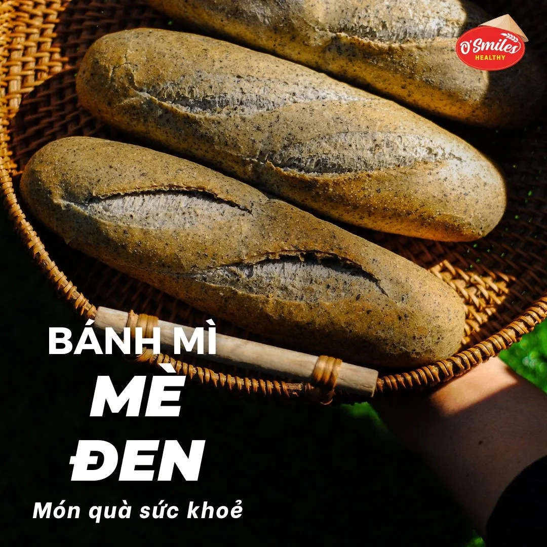 bánh mì healthy - bánh mì mè đen osmiles